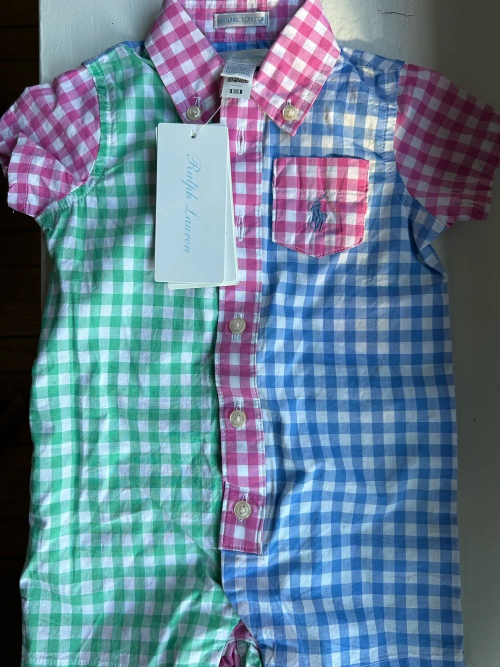 Ralph Lauren Gingham Cotton Poplin Fun Shortall